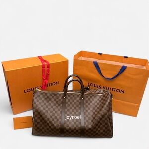 Louis Vuitton Keepall (Damier Ebene) N41414 Travel 55 Duffel w/ Box & Receipt